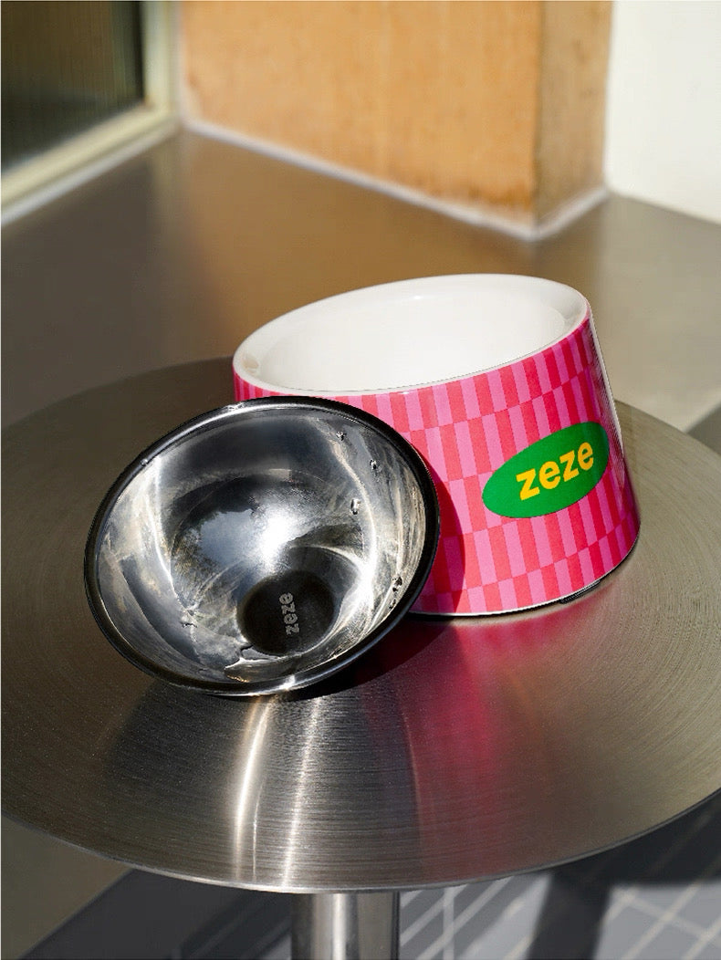 Stainless-steel inner pet bowl